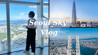 브이로그  롯데타워 서울스카이 다녀왔습니다 ☀️☁️  Lotte World Tower Seoul Sky [upl. by Shulamith622]