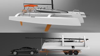 Fast cruising boat you can TOW New Corsair 880 trimaran Explained [upl. by Nimref]