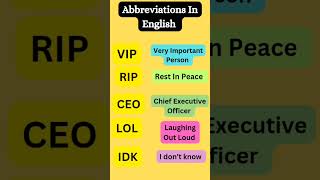 Common Abbreviations In English  Easy English Lesson [upl. by Ruamaj256]