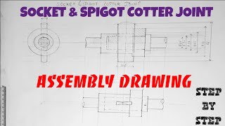 SOCKET AND SPIGOT COTTER JOINT ASSEMBLY DRAWING [upl. by Leviram36]