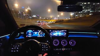 2022 MercedesBenz A220 AMG  Night Drive POV [upl. by Nofpets]