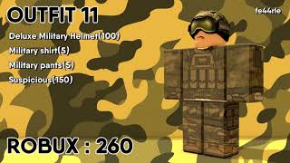 20 MILITARY UNIFORMS AVATARS ON ROBLOX [upl. by Nevyar]