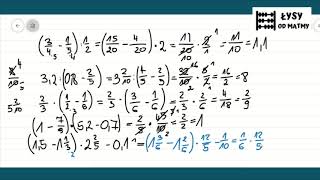klasa 7 wyrażenia arytmetyczne  działania na ułamkach kolejność działań  dużo przykładów z GWO [upl. by Raskind]