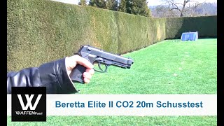 Beretta Elite II CO2 Pistole 45 mm BB 20 Meter Schusstest wwwwaffenfuzzide [upl. by Vittorio]