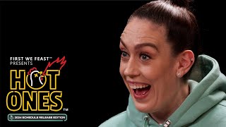 Breanna Stewart Reveals the 2024 NY Liberty Schedule While Doing the Hot Ones Challenge [upl. by Brote620]