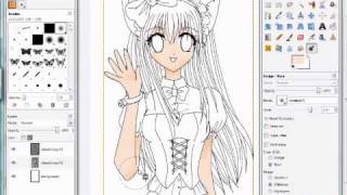 Coloring Anime Drawings on Gimp  Part 2  Skin [upl. by Hartzel]