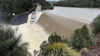 Tassies floods swollen rivers and spilling dams [upl. by Bradski]