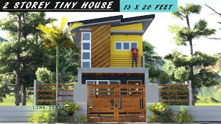 Small house Design 2 storey with 2 bedroom 4x6 meters [upl. by Macy]