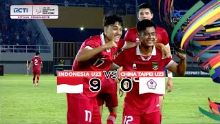 INDONESIA 9 VS 0 CHINA TAIPE  HIGHLIGHT AFC U23 ASIAN CUP QATAR 2024 QUALIFIER [upl. by Montana]