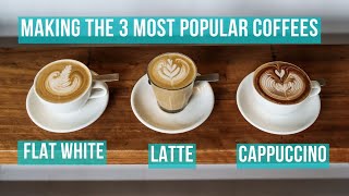 How to Make the 3 Most Popular Milk Coffees barista coffee [upl. by Ruthann310]