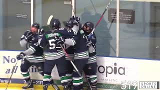 The Fergus Whalers open the PJHL playoffs with a 32 win in Game 1 [upl. by Yeslrahc989]