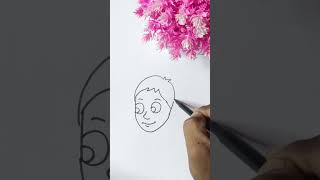 Easy Boy drawing ideasHow to draw a Boy face step by step drawing kid drawingshortsviral shorts [upl. by Ecyarg]