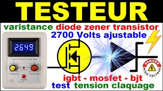 Testeur transistor mosfet igbt diode zener varistance  transistor withstand voltage tester [upl. by Ormond]