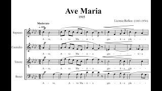 Refice Licinio 1883  1954 Ave Maria mottetto a 4 voci a cappella 1915 [upl. by Fesuoy]