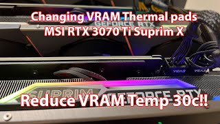 Changing vrammemory thermal pads on MSI RTX 3070 Ti Suprim X [upl. by Carisa]