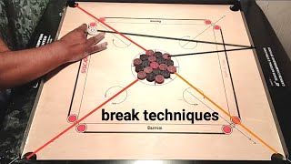 Carrom touch break tutorial  carrom board break trickcarrom break techniques  vidharbh carrom [upl. by Anivla]