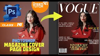 Photoshop Class  16  Magazine Cover Design Like VOGUE [upl. by Einaej]