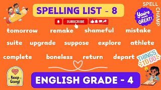 English Grade 4 Spelling List 8 [upl. by Walkling133]