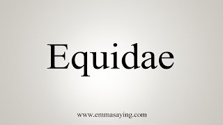 How To Say Equidae [upl. by Lucretia]