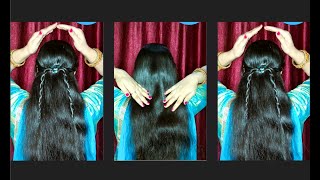 Awesome😍hair hairstyle with small clutcher open hair hairstyle party hairstyle clutcher hairstyle [upl. by Duvall]