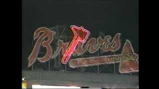 RARE Atlanta Braves Tomahawk Chop the Neon Tomahawk lights at Turner Field [upl. by Aneekas762]