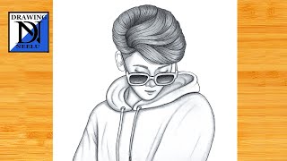 How to draw a Attitude Boy with Sunglasses Pencil sketch  Boy drawing for beginner  Boy Drawing [upl. by Rimidalv910]