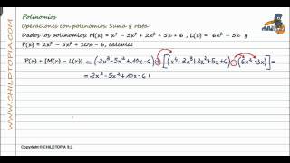 Polinomios Operaciones con Polinomios Suma y Resta 3º de ESO matemáticas [upl. by Rizika528]