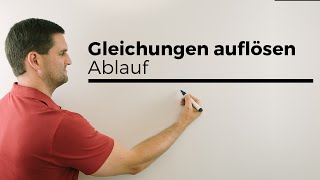 Ablauf Gleichungen auflösen Umstellen Umformen Lösen  Mathe by Daniel Jung [upl. by Nauqan]