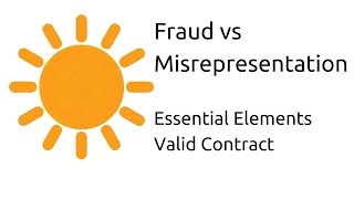 Fraud vs Misrepresentation  Other Essential Elements of a Valid Contract  CA CPT  CS amp CMA [upl. by Oribel]