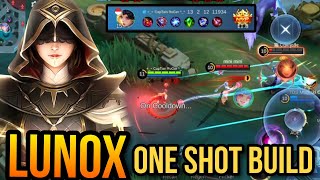 Lunox New OP One Shot Lifesteal Build  Top 1 Global Lunoc Gameplay amp Emblem  MLBB [upl. by Eintirb]