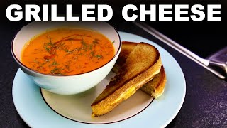 Classic grilled cheese sandwich and tomato soup [upl. by Ymarej]