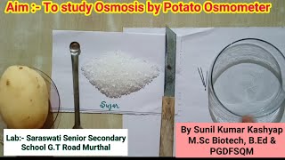 Study of osmosis  To demonstrate osmosis by potato osmometer  osmometer  Biology [upl. by Liscomb]