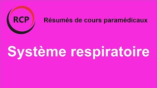 Systeme respiratoire Vlog résumé de cours paramedical [upl. by Tarton131]