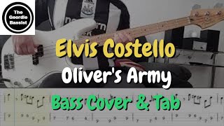 Elvis Costello  Olivers Army  Bass cover with tabs [upl. by Odette]