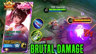 NEW META LAYLA BEST BURST CRIT DAMAGE HACK  BUILD TOP GLOBAL LAYLA 2024  MLBB [upl. by Eellah165]