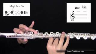 How To Play The Note F sharp or G flat FGb on the Flute Learn Flute Online [upl. by Enitsahc]