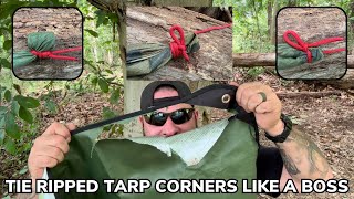 Ripped Out Grommets and Tarp Corners No Problem Tie Them Like a Boss [upl. by Kiehl]