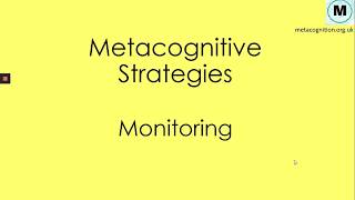 Metacognitive Strategies  Monitoring [upl. by Anavi]