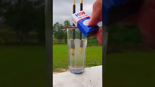 Electrolysis  Pencil  Salt Water  9v Battery Experiment shorts experiment [upl. by Nibla]