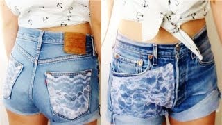 DIY Lace Denim Shorts [upl. by Ennairrac]