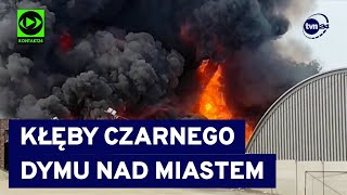 Ogromny pożar składowiska odpadów niebezpiecznych w Siemianowicach Śląskich TVN24 [upl. by Netnilc264]