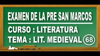 REPASO  LIT MEDIEVAL EUROPEA  PREGUNTAS VARIADAS  EXAMEN PRE SAN MARCOS DE PERÚ [upl. by Eyks]