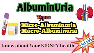 What is AlbuminuriaTypes Albuminuria testmicroalbuminuriaMacroalbuminuriaCauses of Albuminuria [upl. by Atiral]