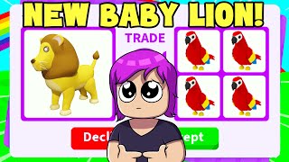 Trading NEW BABY LION Roblox Adopt me [upl. by Malinin99]