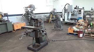 Bridgeport 1J Step Pulley Knee Mill with Bridgeport Power Table Feed [upl. by Gensmer]