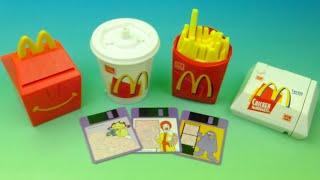 REVISIT  1999 McDONALDS set of 4 FOOD FOOLERS HAPPY MEAL COLLECTIBLES VIDEO REVIEW [upl. by Zipah]