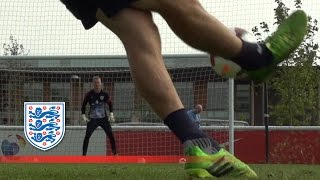 Cracking James WardProwse freekick in training  SloMoSkills [upl. by Mccullough]