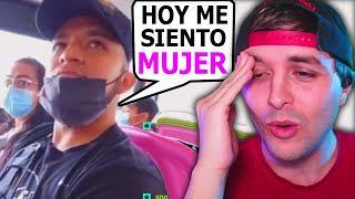 FEMINISTAS HUMILLADAS EN EL BUS DE MUJERES los hombres no pueden entrar xd [upl. by Harbison106]