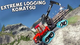 Farming Simulator 19  EXTREME LOGGING  KOMATSU 875 [upl. by Ellatsirhc950]