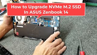 ASUS Zenbook 14 How To Upgrade NVMe SSD [upl. by Ahsetan928]